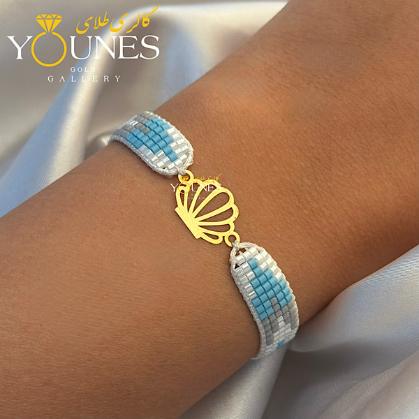 دستبند میوکی صدف لیزری طلا